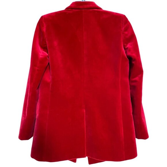 Blaze Milano Jealousy Everyday Blazer Sz 1 Campari Red Velvet Double-Breasted - Picture 3 of 14